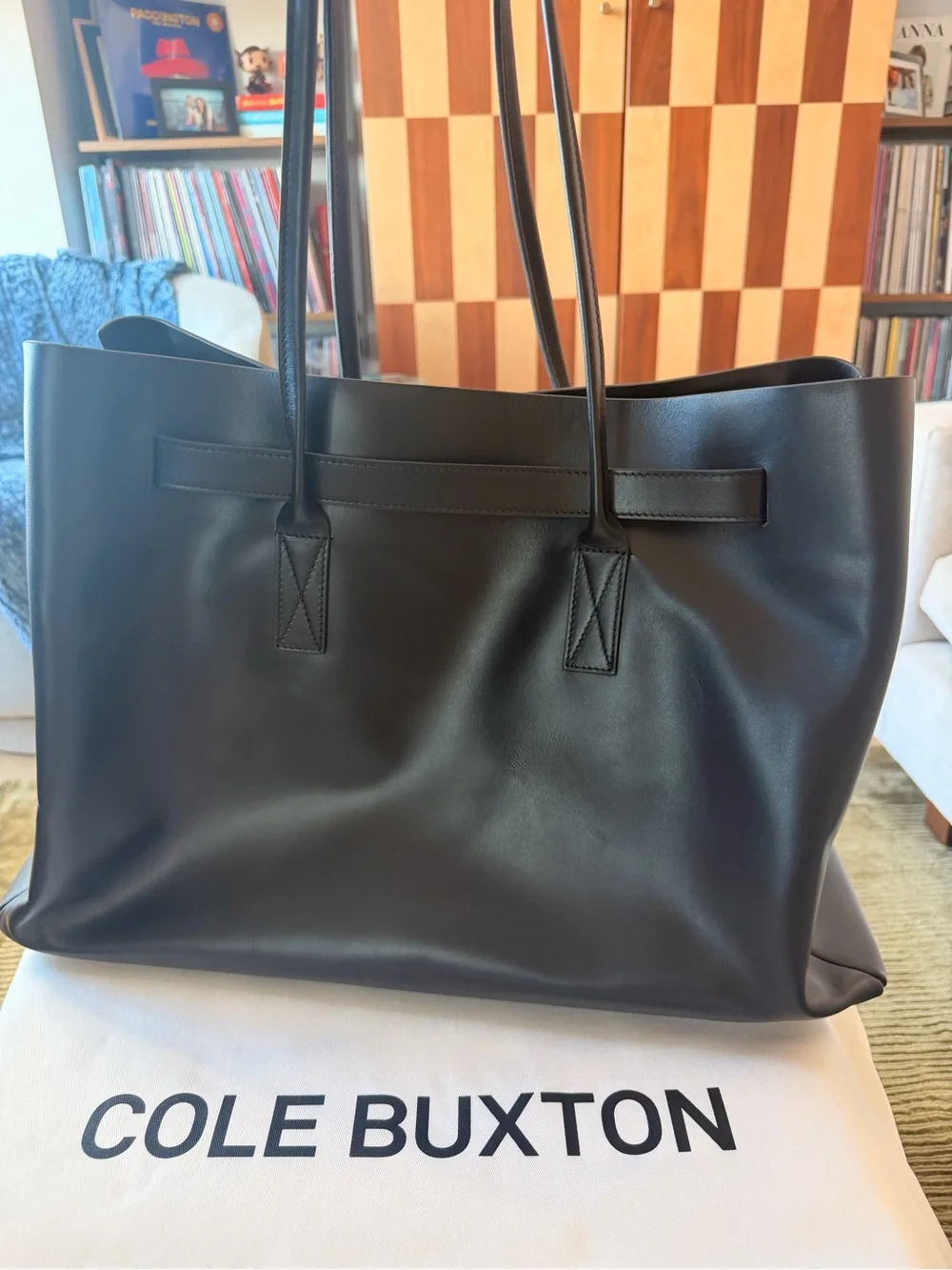 Cole Buxton Leather Holdall Smooth Black